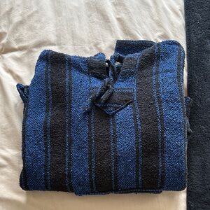 Blue and Black Striped Men's Sweater
